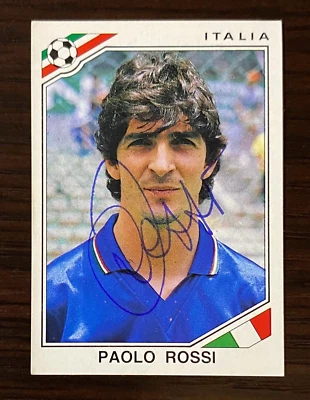 Pegatina Panini Copa Mundial 1986 firmada por Paolo Rossi #50 Italia Auto México '86 Foto 1 de 4