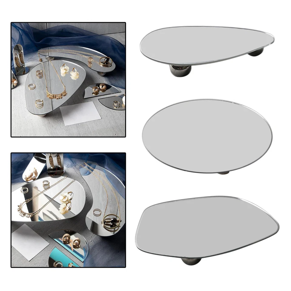 Acrylic Mirror Decorative Tray Vanity Tray Cosmetic Storage Tray Bathroom - Image 1 of 1