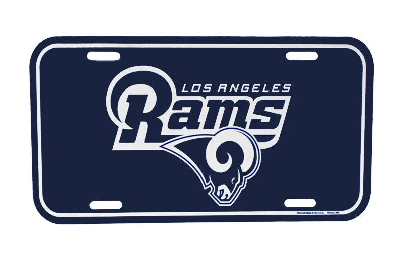 Placa de matrícula con logotipo blanco de plástico Wincraft de Los Angeles Rams NFL  Foto 1 de 1