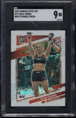 2022 UFC Donruss Optic #73 Tecia Torres White Sparkle Prizm SGC 9 Mint - Image 1 of 2