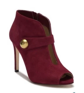 Michael Michael Kors Agnes Women Shoes Open Toe Bootie Maroon Suade 8 NWB - Bild 1 von 4