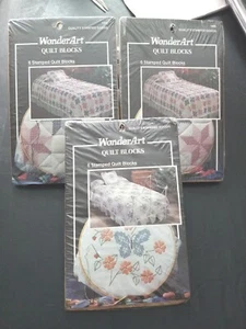 Wonderart 2 Starburst And 1 Butterfly Circle quilt block Bundle New - Picture 1 of 8