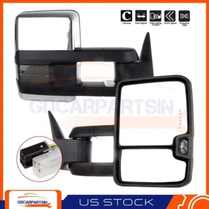 For 1988-98 Chevy GMC C1500 Suburban Yuk R+L Tow Mirrors Power Clearance Light - Picture 1 of 7