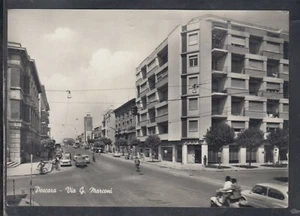 Cartolina Pescara Via G. Marconi ANIMATA AUTO OB30 # - Picture 1 of 2