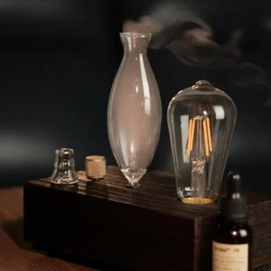 Vintage Essential Oil Diffuser | Waterless Wood & Glass | Luxury Home Decor Gift - Picture 1 of 13