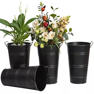 Notakia 12 Inch Large Galvanized Metal Vases Farmhouse French Flower Bucket V... - Picture 1 of 9