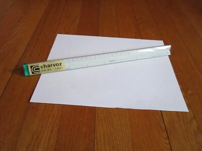Vtg Charvoz 12" Architect Drafting Ruler 3 Sided Triangular Plastic 30-1201 Case - Image 1 of 4