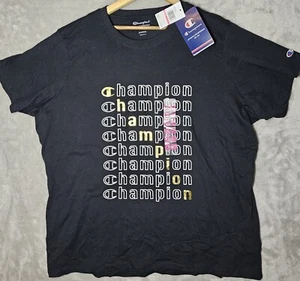 Champion Shirt XXL Maglietta Donna Champion Logo Nero e Oro - Foto 1 di 13
