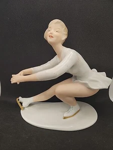 WALLENDORF BY STEINER FIGURE ICE SKATER PORCELAIN FIGURINE #1822 - Bild 1 von 7