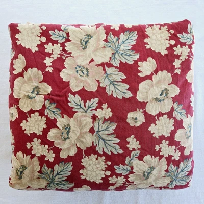 Edredón Chaps Ralph Lauren Queen Rojo Crema Floral Cottagecore Granja 90x94" Foto 1 de 4