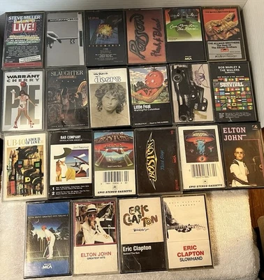 Classic Rock Music Cassette Tapes Lot/22 Titles/Artists/READ 1970s-1980s Rock - Image 1 of 4