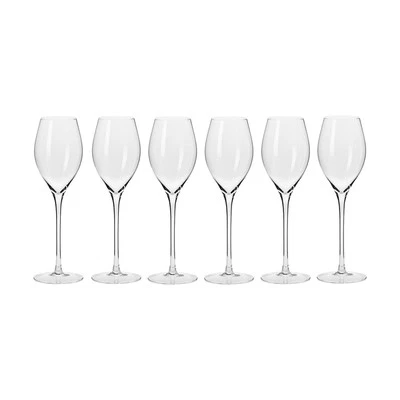 6pc Krosno Harmony 300ml Stemmed Prosecco Wine Glass Set Drinkware Set Clear - image 1 of 4