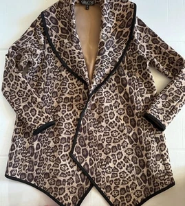 GRAYSE by Kelly & Marie grau Leopard offen Cardigan Blazer Mantel Größe Small - Bild 1 von 17