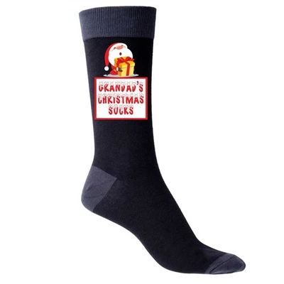 Grandad's Christmas Socks Men's Black Socks Perfect Xmas Funny Joke Present  - Image 1 of 4