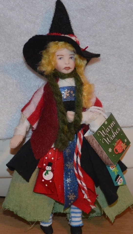 娃娃屋女巫圣诞节温暖愿望1.12比例5.5英寸艺术家制作 — 第 1/1 张图片