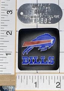 BUFFALO BILLS NFL FOOTBALL METAL TIN DOG ARMY TAGS TAG KEYCHAIN FOOTBALL FAN LOT - Picture 1 of 2
