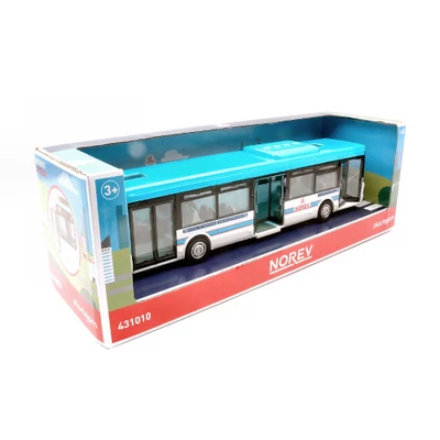 BUS IRISBUS PLASTIGAM Cm 26x6x6 TURQOISE 1:43 Norev Autobus Modellino Nuovo - Immagine 1 di 3