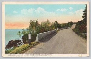 Highway #1 near Lutsen, North Shore, Lake Superior. Postcard WB - Picture 1 of 2