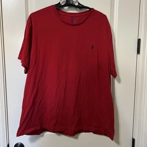 Polo Ralph Lauren Hombre Camiseta Roja con Poni Azul Bordado Logo Talla 2XB - Imagen 1 de 6