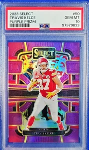 🔵 2023 Panini Select - Concourse Travis Kelce #50 Purple Prizm /75 - Bild 1 von 2