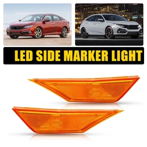 For 2016 17-2021 Honda Civic Bumper Front Side Reflector Marker Light Assembly - Picture 1 of 11