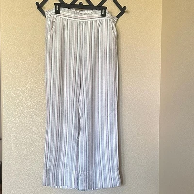 Pantalones Jolt rosa y gris a rayas mezcla de lino Foto 1 de 4