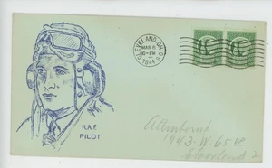 Mr Fancy Cancel WW II Patriotic Green R A F Pilot 6384 '44 Cvr #1664 - Picture 1 of 2