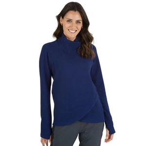 IBKUL Women's Solid Popcorn Stitch 64000 Asymmetrical Zip Pullover, All Options - Picture 1 of 6