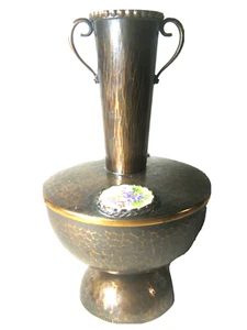 Vintage Antique Hand Made Floral Design Copper Vase - Bild 1 von 11