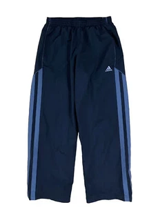 Adidas Pants Black Gray 3 Stripes Track Pants Pockets Basketball Active Boys M - Picture 1 of 12