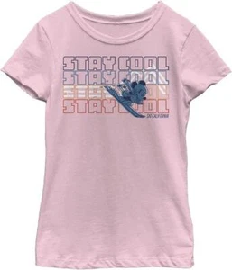 DISNEY Mickey Mouse STAY COOL SKI CALIFORNIA Girls M 7/8 Tee T-Shirt Pink NEW - Picture 1 of 6