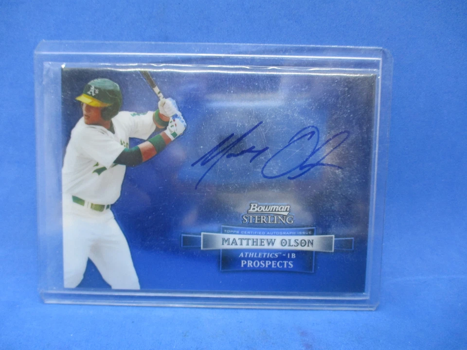 2012 Bowman Sterling Matt Olson On Card Auto RC A’s Braves #BSAP-MO Topps - Image 1 of 2