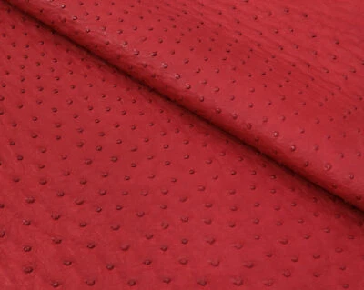 Piel de cuero de avestruz color rojo llama SF Foto 1 de 4