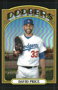 2021 Topps Heritage Chrome Black Refractors #637 David Price /72