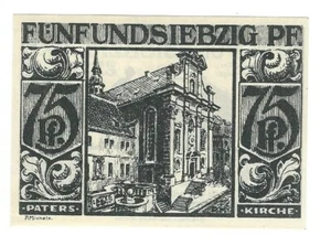Notgeld - Paderborn - Stadt Paderborn - 75 Pfennig - 1921 - Paterskirche - Bild 1 von 2