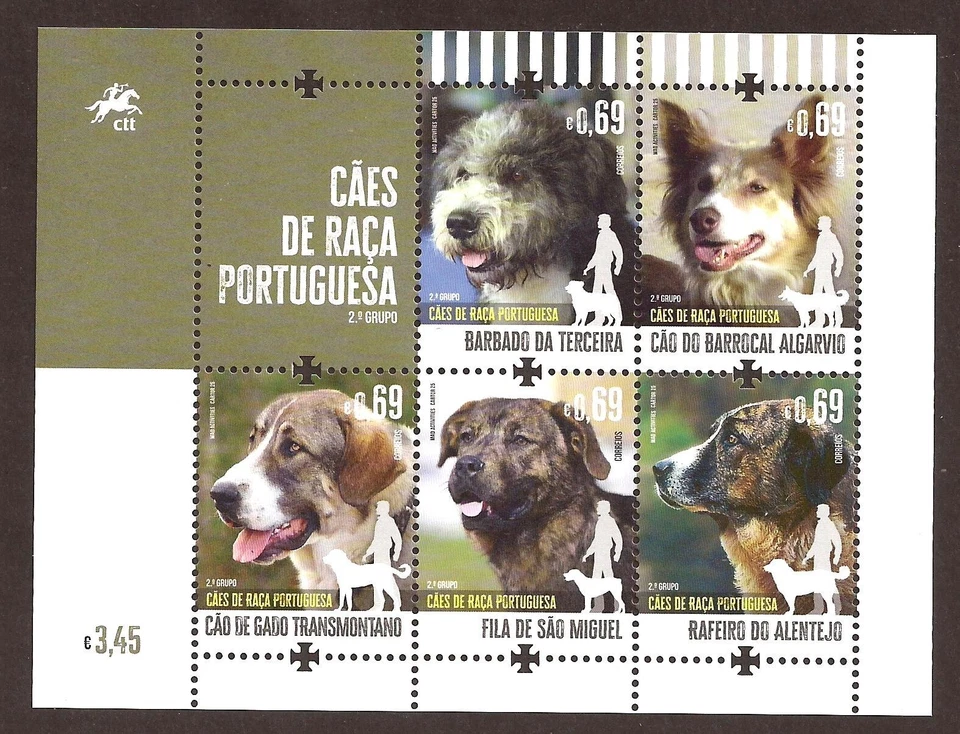 [1789] Portugal 2025, Minisheet, MNH**, Portuguese breed dogs - Image 1 of 1