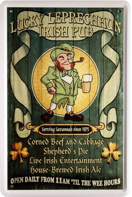 Blechschild 20x30 Irish Pub Lucky Leprechaun Ale Guinness Bier Bar Kneipe  - Bild 1 von 1