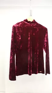 Ivanka Trump Blouse Shirt sheer velvet maroon burgundy Women's s/p Top Small - Picture 1 of 5