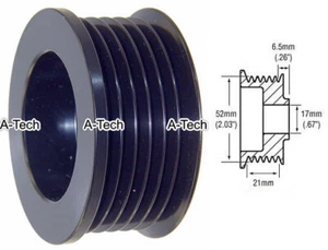 Delco DR44G AD237 AD244 AD230 CS130D Alternator 6 Groove 52mm Pulley Overdrive - Picture 1 of 4