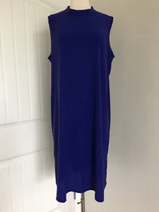 NEW EILEEN FISHER WOVEN PLISSE CRINKLE MOCK NECK SLEEVELESS DRESS SIZE XL - Picture 1 of 8