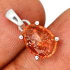 Faceted Natural Sunstone - Madagascar 925 Silver Pendant Jewelry CP44074