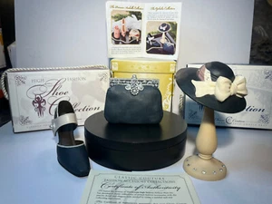 The Ophella Collection Miniature Shoe Purse Hat Set mix of pearls & crystal bsna - Picture 1 of 12