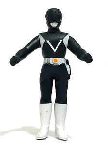 VINTAGE UNBRANDED MIGHTY MORPHIN POWER RANGERS BLACK RANGER RUBBER FIGURE USED - Picture 1 of 2
