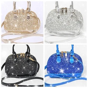 handbag GLITTER HANDBAG Glitter Mirror Top Handle Crossbody Bag SHOULDER STRAP - Picture 1 of 7
