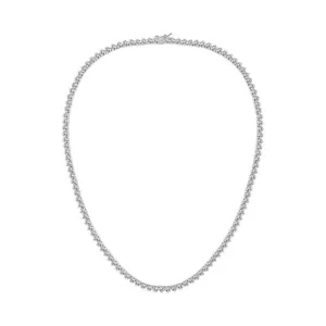 Collana collare tennis Cubic Zirconia in oro bianco 18 carati Vermeil lunga 22" - Foto 1 di 3