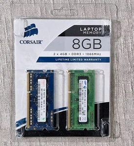 8GB (2x4GB) Corsair DDR3 Memory Laptop Computer SO-DIMM 204-pin 1066MHz - Picture 1 of 7