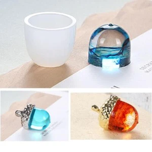 2Pc silicone necklace pendant mould for resin casting epoxy acorn shape - Picture 1 of 12