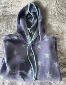 Felpa con cappuccio Cabana Crown & Ivy viola verde menta stella maglione morbido donna taglia large - Foto 1 di 7