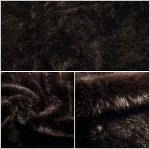 Fourrure Douillet Cheveux Longs Tissu Brun Foncé Vêtements Déco à Partir De 0,5m - Foto 1 di 8