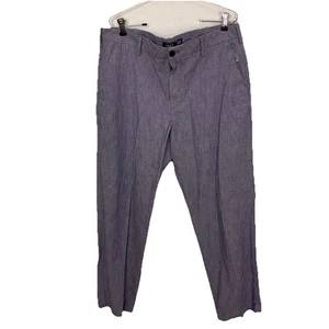 IZOD Blue Chambray Cotton Mens Pants Size 36 Waist X 30 Inseam Straight Fit - Picture 1 of 17